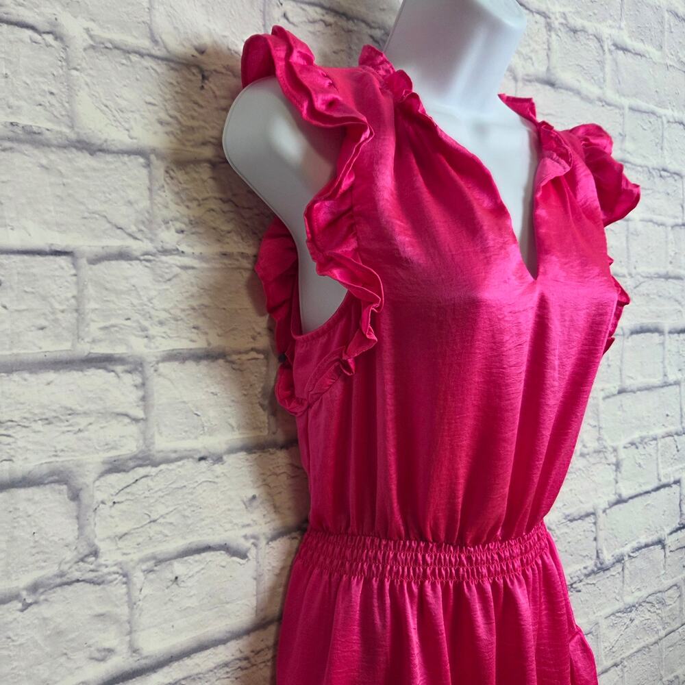 Steve Madden XS Pink Prairie Dreams Flutter Sleeve Mini Dress - Picture 4 of 11